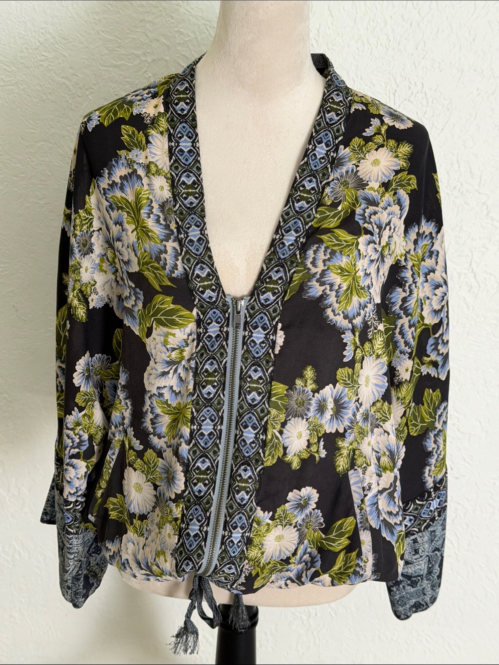 Free People Zip Front Blouse size XS